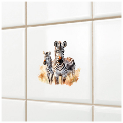 Plains Zebra Adult Foal Black Stripes Vinyl Decal Sticker