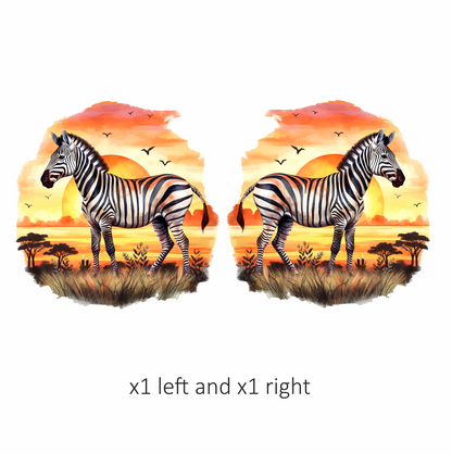 Zebra Breed Standing Sunset Orange Vinyl Decal Sticker