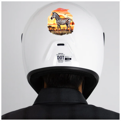 Zebra Breed Standing Sunset Orange Vinyl Decal Sticker