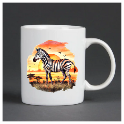 Zebra Breed Standing Sunset Orange Vinyl Decal Sticker