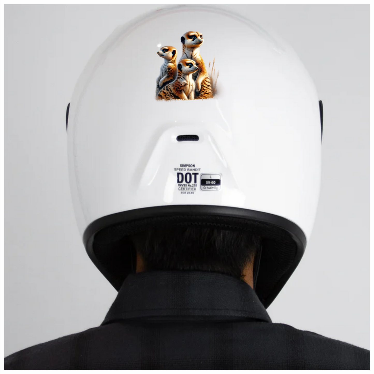 Meerkat Family With Brown Fur Vinyl Sticker Decal.