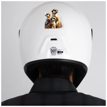 Meerkat Family With Brown Fur Vinyl Sticker Decal.