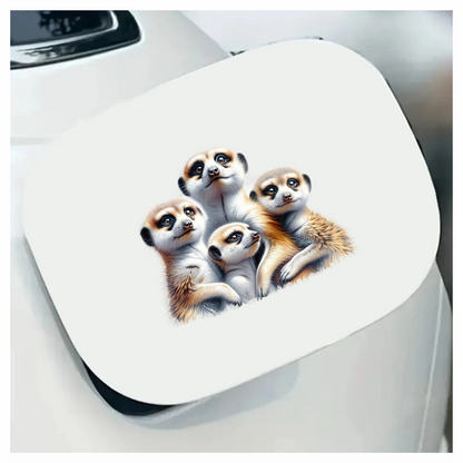Brown Meerkat Family Group Together Vinyl Sticker Decal.