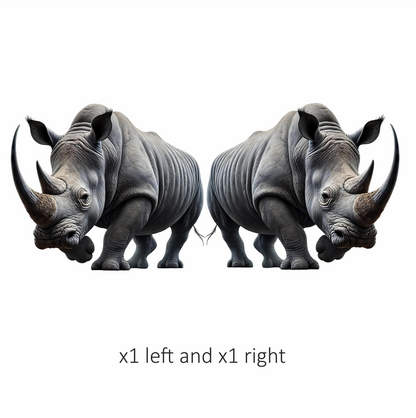White Rhinoceros Strong Animal Vinyl Sticker Decal.