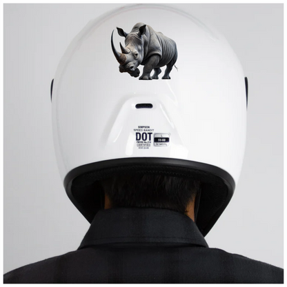 White Rhinoceros Strong Animal Vinyl Sticker Decal.