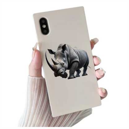White Rhinoceros Strong Animal Vinyl Sticker Decal.