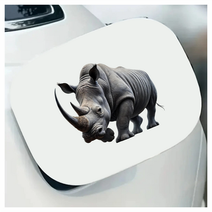 White Rhinoceros Strong Animal Vinyl Sticker Decal.