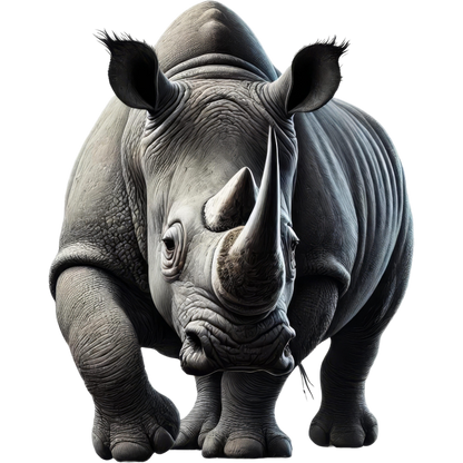 Gray rhinoceros on a white background vinyl sticker.