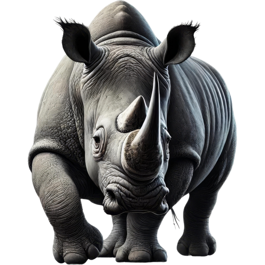 Gray rhinoceros on a white background vinyl sticker.