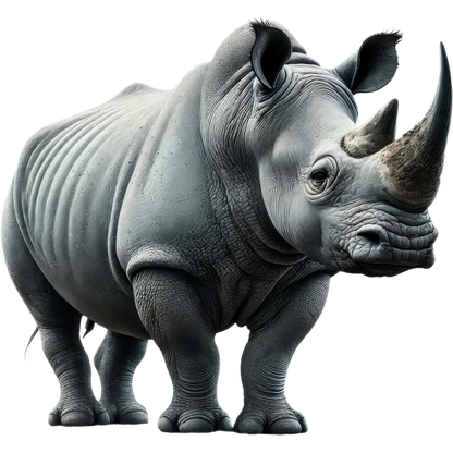 Gray rhinoceros on a white background vinyl sticker.