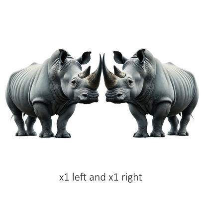 White Rhinoceros Standing Strong Vinyl Sticker Decal.