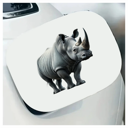 White Rhinoceros Standing Strong Vinyl Sticker Decal.
