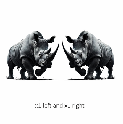 White Rhinoceros Strong Stance Vinyl Sticker Decal.