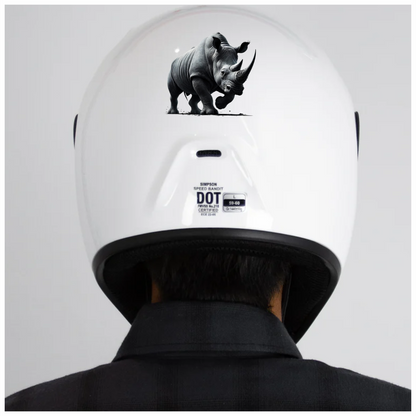 White Rhinoceros Strong Stance Vinyl Sticker Decal.
