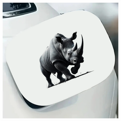 White Rhinoceros Strong Stance Vinyl Sticker Decal.