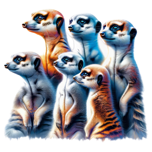 Group of meerkats on a white background inyl sticker.