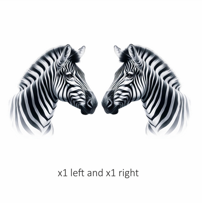 Zebra Head Black White Plains Vinyl Sticker Decal.