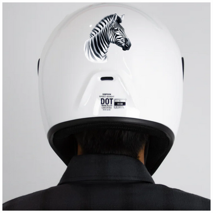 Zebra Head Black White Plains Vinyl Sticker Decal.