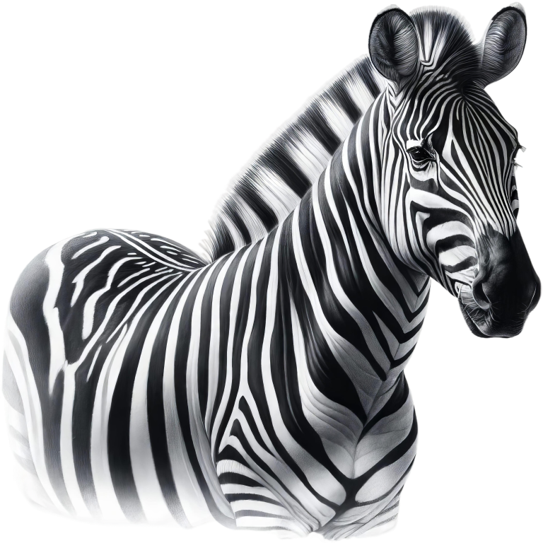 Black and white zebra illustration on a white background vinyl sticker.