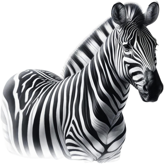 Black and white zebra illustration on a white background vinyl sticker.