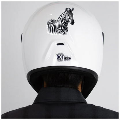 Zebra With Black Stripes Plains Vinyl Sticker Decal.