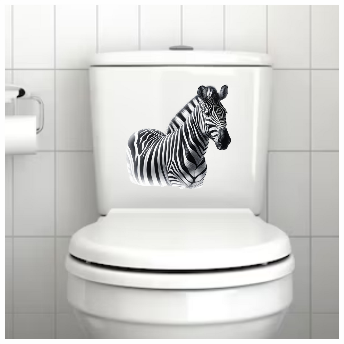 Zebra With Black Stripes Plains Vinyl Sticker Decal.