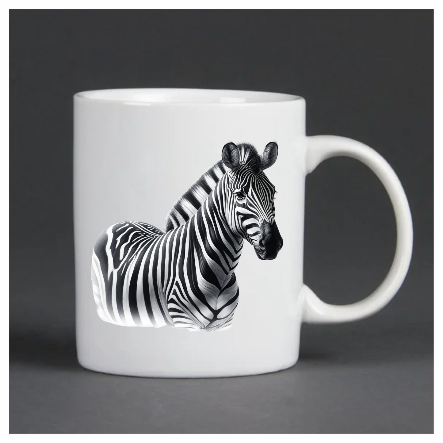 Zebra With Black Stripes Plains Vinyl Sticker Decal.
