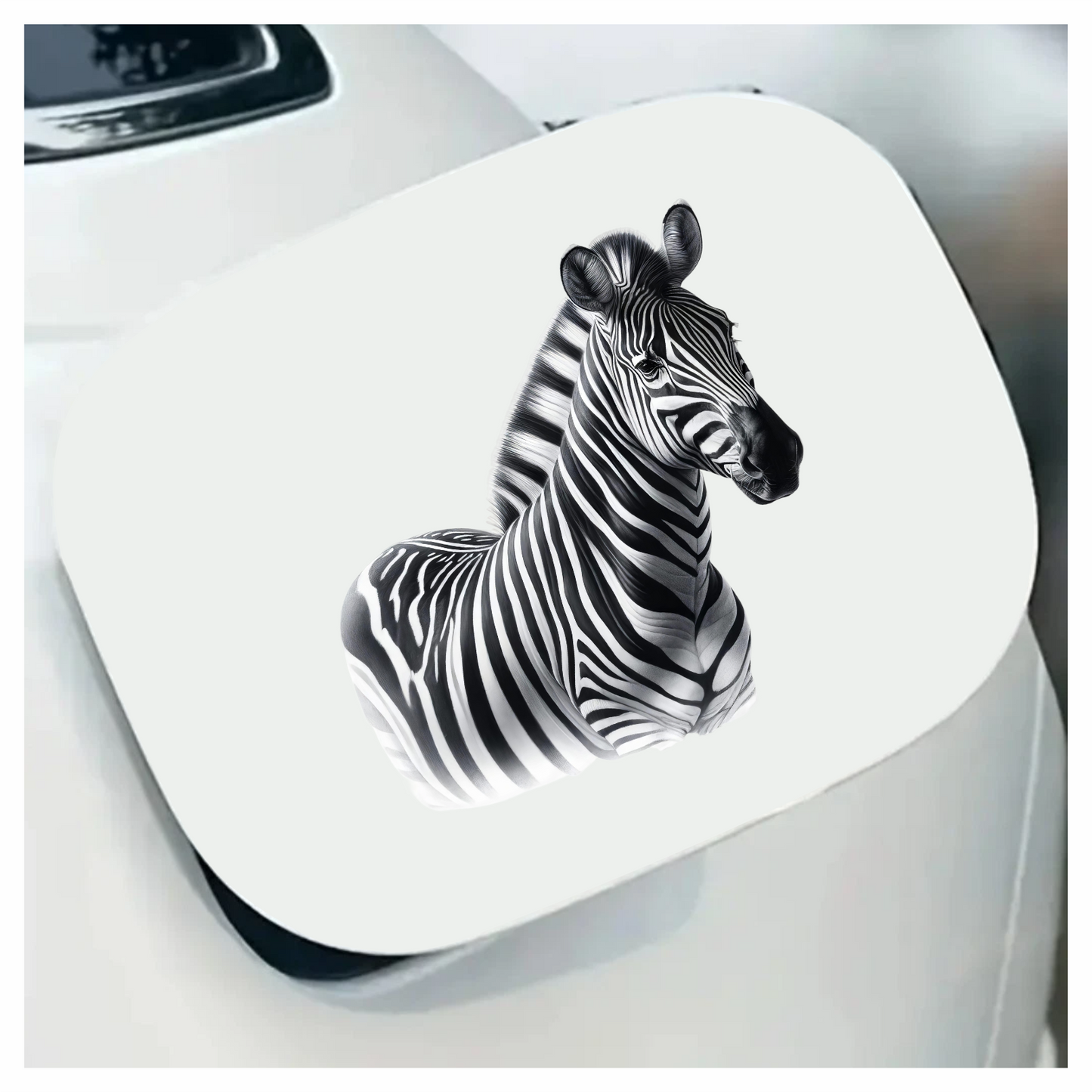 Zebra With Black Stripes Plains Vinyl Sticker Decal.