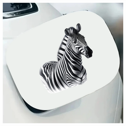 Zebra With Black Stripes Plains Vinyl Sticker Decal.
