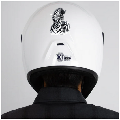 Black And White Plains Zebra Portrait Vinyl Sticker Decal.