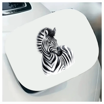 Black And White Plains Zebra Portrait Vinyl Sticker Decal.
