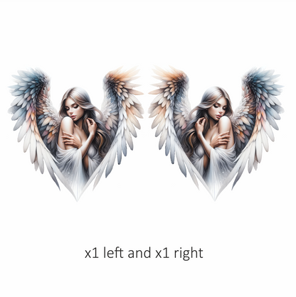 Angel Woman With White Wings Vinyl Sticker Decal.