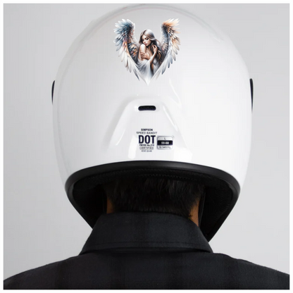 Angel Woman With White Wings Vinyl Sticker Decal.