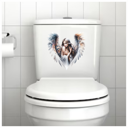 Angel Woman With White Wings Vinyl Sticker Decal.