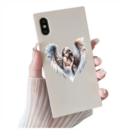Angel Woman With White Wings Vinyl Sticker Decal.
