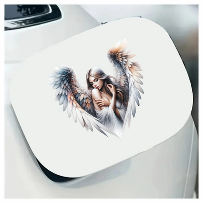 Angel Woman With White Wings Vinyl Sticker Decal.