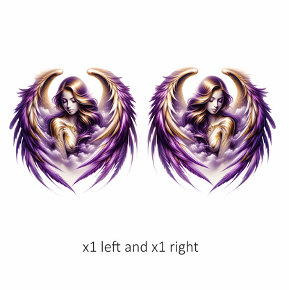 Angel Woman With Purple Wings Vinyl Sticker Decal.