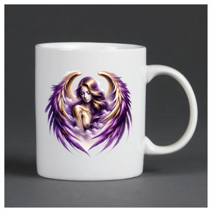 Angel Woman With Purple Wings Vinyl Sticker Decal.
