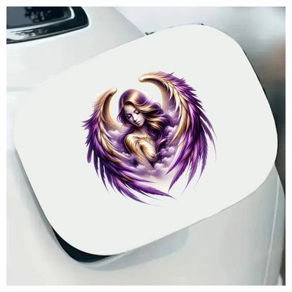 Angel Woman With Purple Wings Vinyl Sticker Decal.