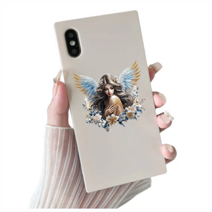 Angel Woman With Blue Wings Vinyl Sticker Decal.