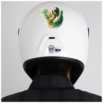 Green Winged Angelic Woman Artwork Vinyl Sticker Decal