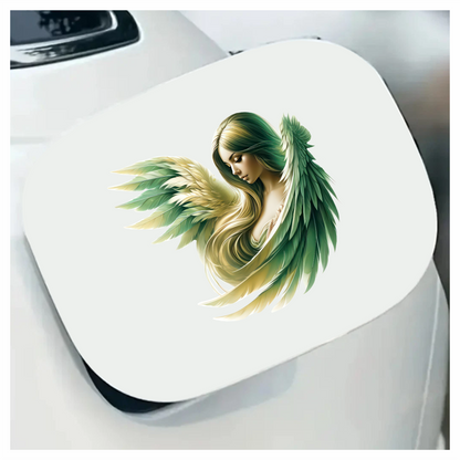 Green Winged Angelic Woman Artwork Vinyl Sticker Decal