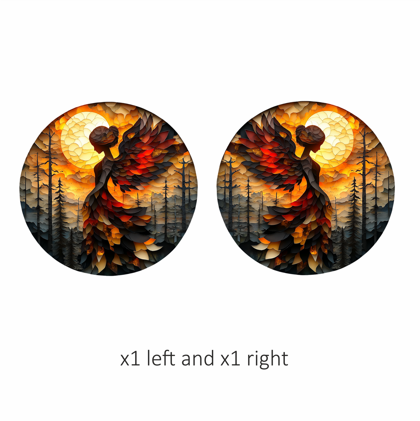 Red Winged Silhouette Sunset Art Vinyl Sticker Decal