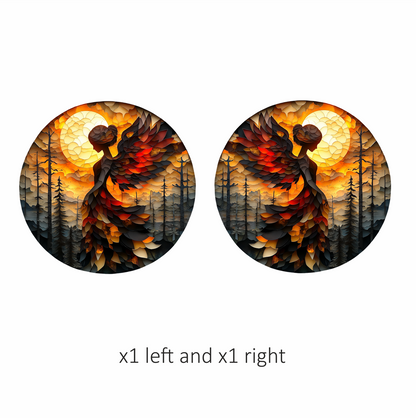 Red Winged Silhouette Sunset Art Vinyl Sticker Decal
