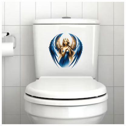 Blue Winged Angelic Woman Artwork Vinyl Sáticker Decal