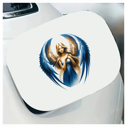 Blue Winged Angelic Woman Artwork Vinyl Sáticker Decal