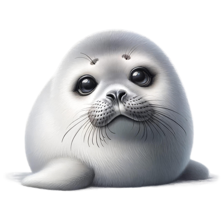 Illustration of a cute seal on a white background vinyl sticker.