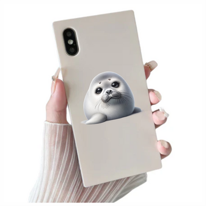 White Baby Harp Seal Cute Vinyl Sticker Decal