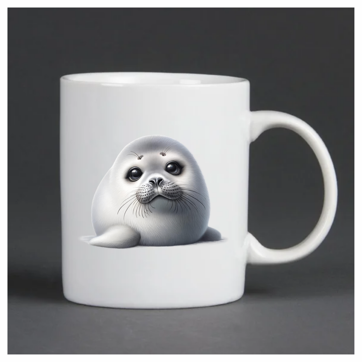White Baby Harp Seal Cute Vinyl Sticker Decal