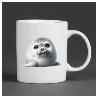 White Baby Harp Seal Cute Vinyl Sticker Decal